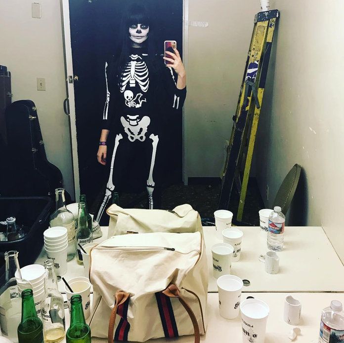 Behati Prinsloo as a skeleton 