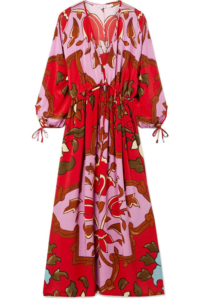 Bianca Printed Silk Crepe de Chine Maxi Dress 