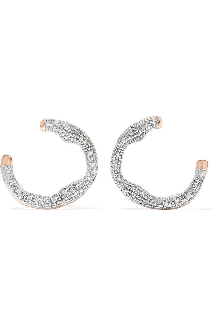 रिवा rose gold vermeil diamond earrings