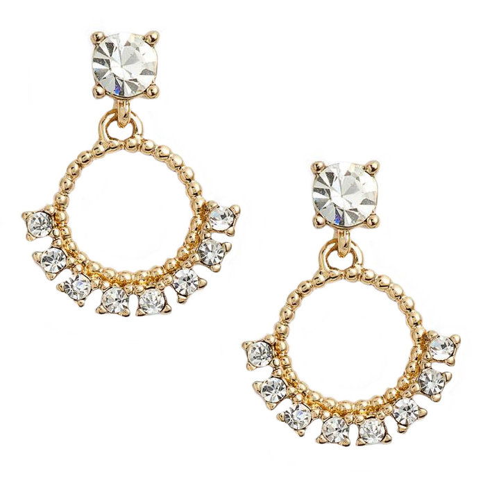 नकली Pearl & Crystal Drop Earrings 