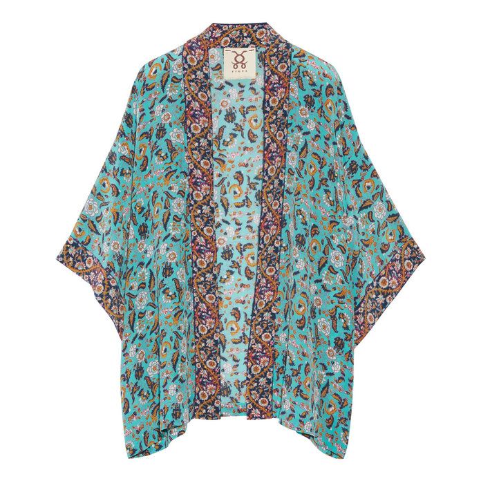 Floral- Print Silk Crepe de Chin Kimono 