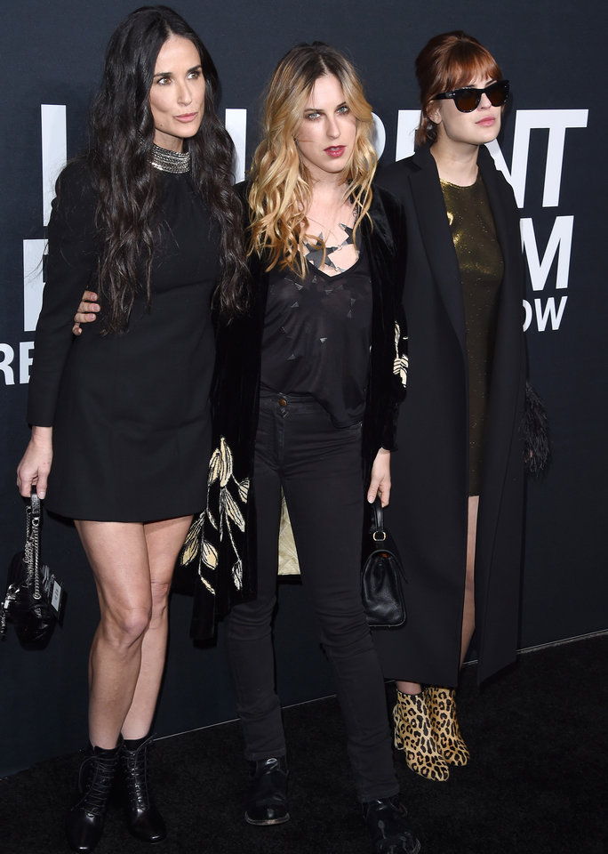 Demi Moore, Scout Willis, and Tallulah Willis, February 2016 