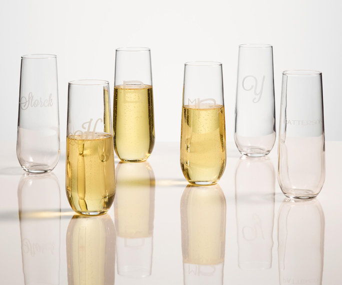 ส่วนบุคคล Stemless Champagne Flutes, set of 4 