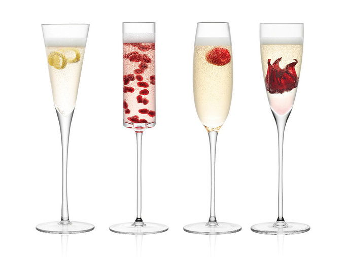 लुलु Assorted Champagne Flutes, set of 4 