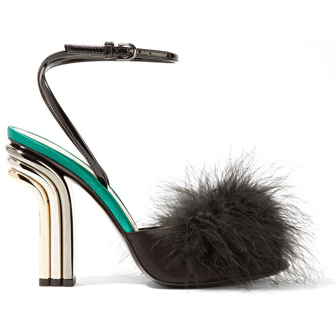 มาร์โก de Vincenzo Feather-Embellished Sandals