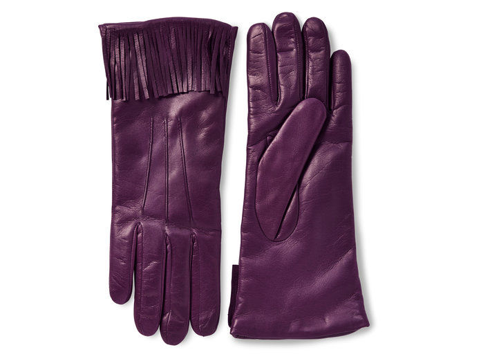 สีม่วง Fringe Gloves 