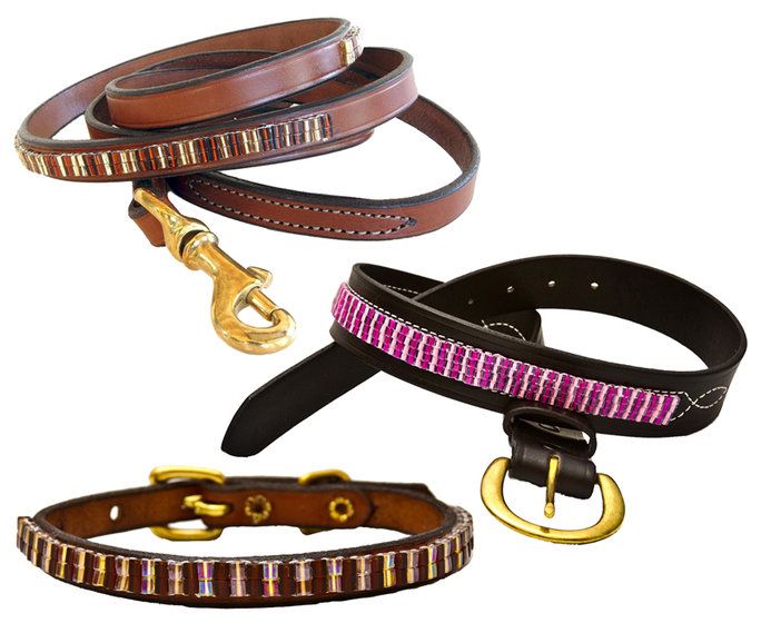 beaded Dog Collar, Leash, and Belt