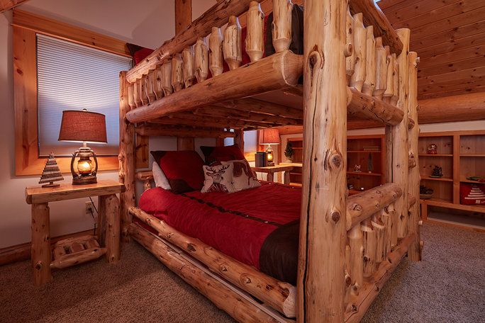 आरामदायक bunkbeds make room for visitors. 