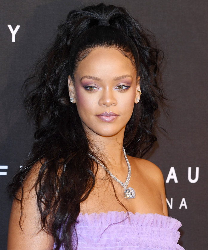 Rihanna's Half-Up Half-Down High Ponytail 
