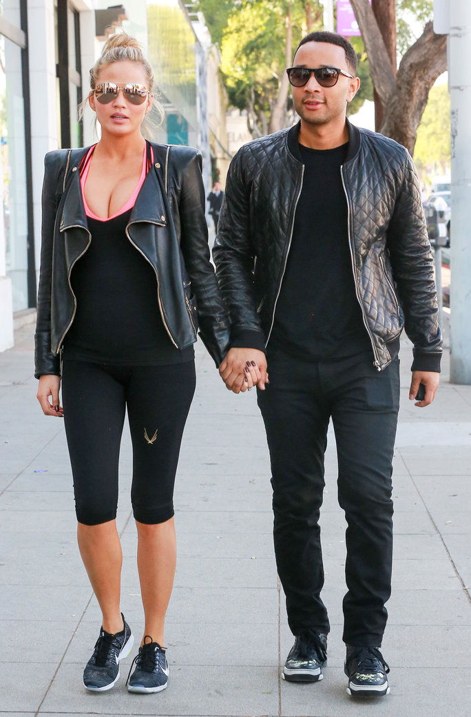  Chrissy Teigen and John Legend are seen on December 04, 2015 in Los Angeles, California. 