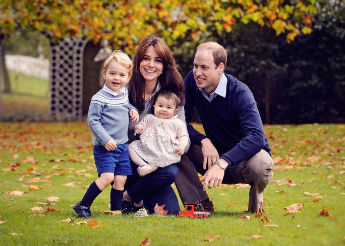  Duke and Duchess of Cambridge, Prince George, and Princess Charlotte, 2015 