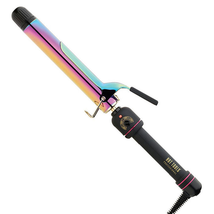 गरम Tools Rainbow Gold Salon Curling Iron/Wand – Extended Barrel 