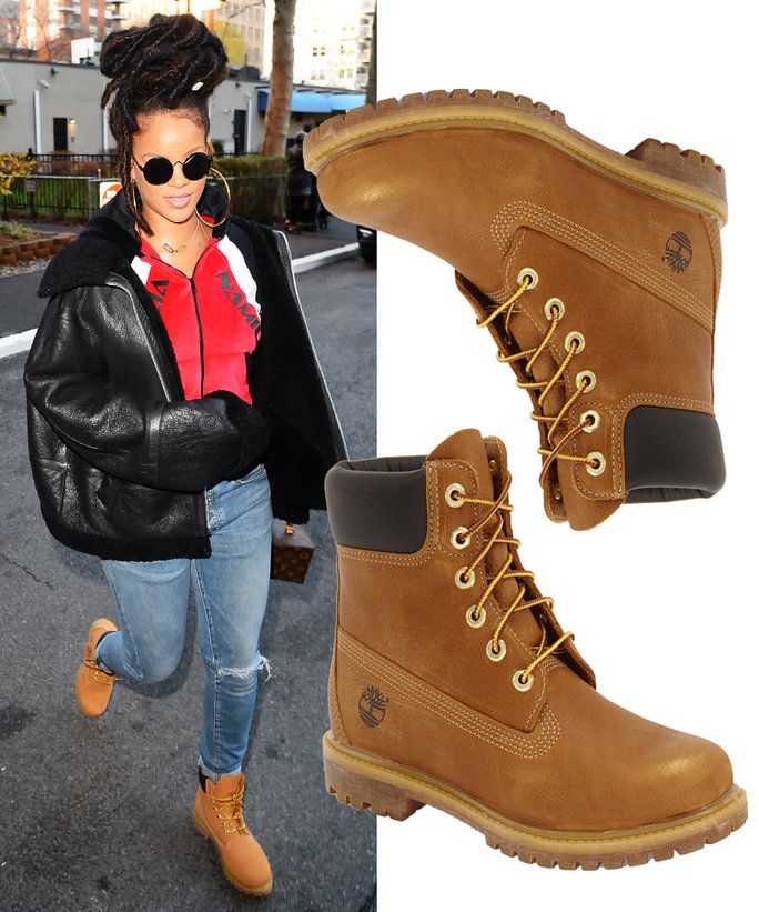 रिहाना in Timberland boots