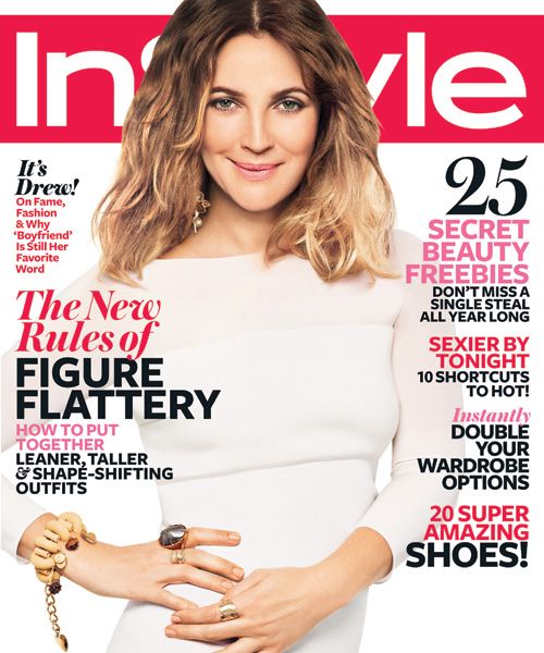 InStyle Covers - February 2012, Drew Barrymore