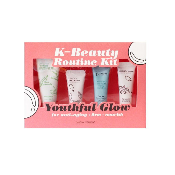 चमक Studio Youthful Glow K-Beauty Routine Kit