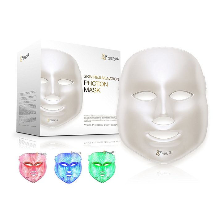 โครงการ E Beauty 3 Color LED Mask Photon Light Skin Rejuvenation Therapy Facial Skin Care Mask