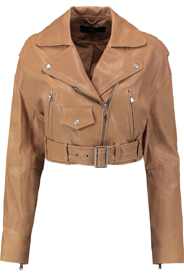Tibi Anesia belted leather jacket