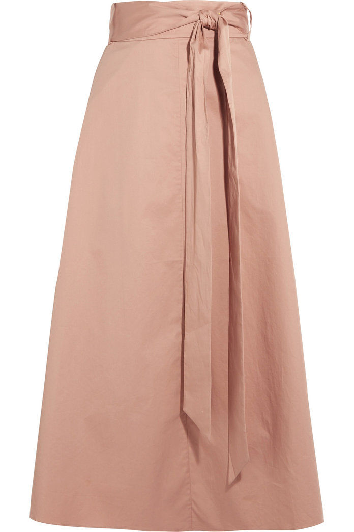 Tibi Cotton-Poplin Wrap Skirt