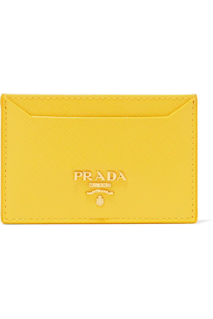 प्रादा Textured-leather cardholder