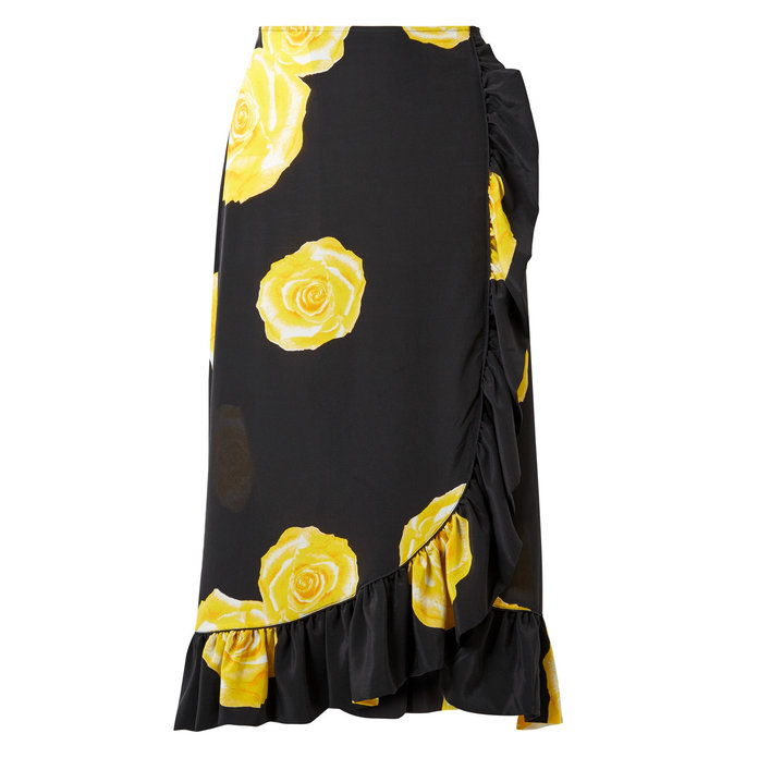 Ganni Printed Silk Skirt 