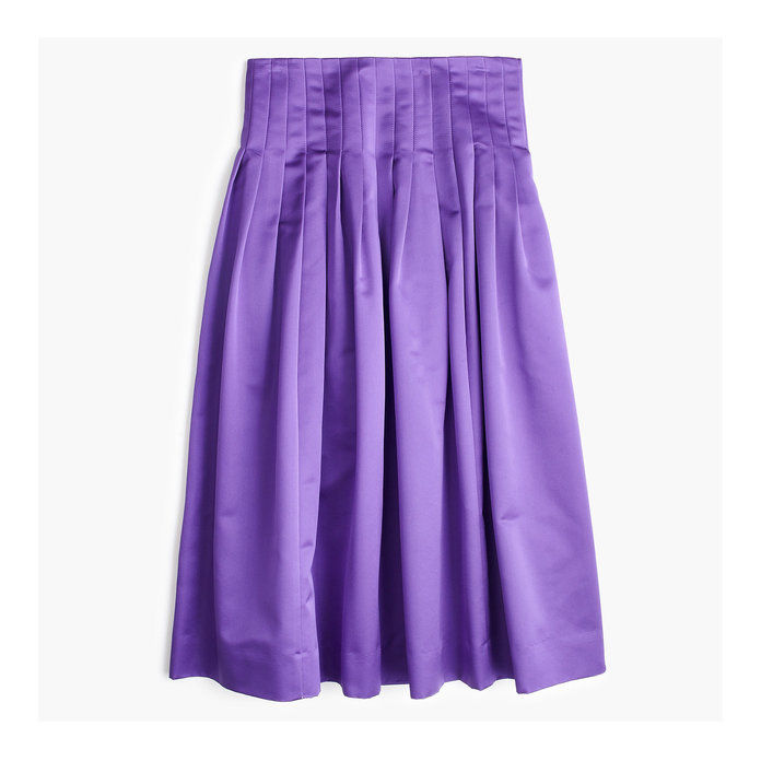 जे क्रू Pleated Silk Skirt 