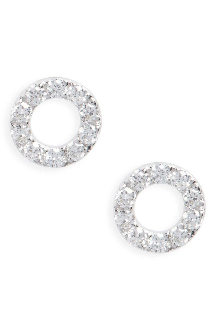 सरल Obsessions Geo Circle Diamond Stud Earrings