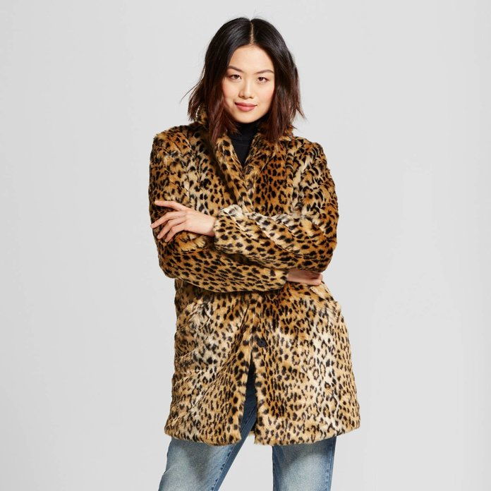  New Day Leopard Faux Fur Coat