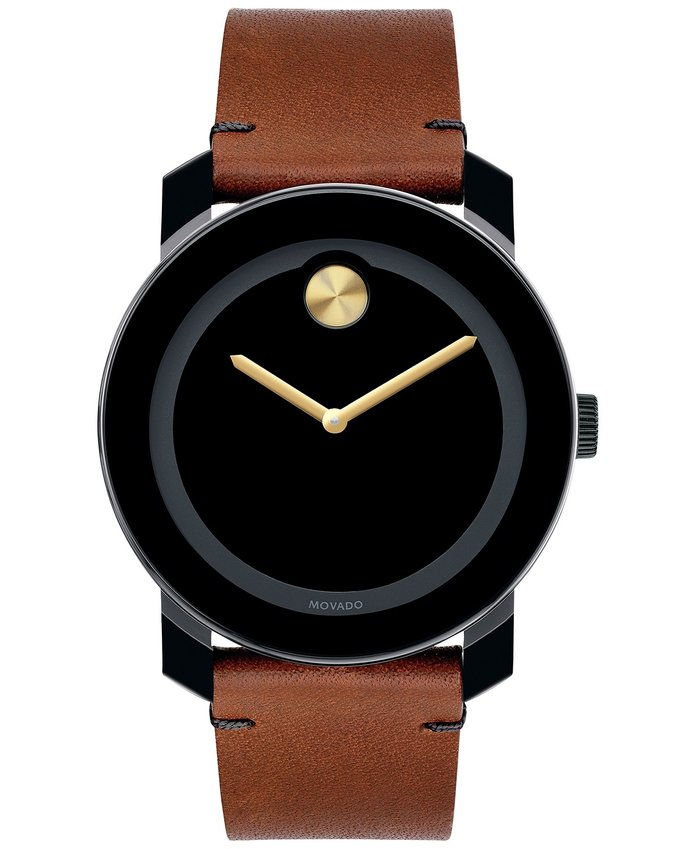 उभयलिंगी Swiss Bold Rustic Brown Leather Strap Watch