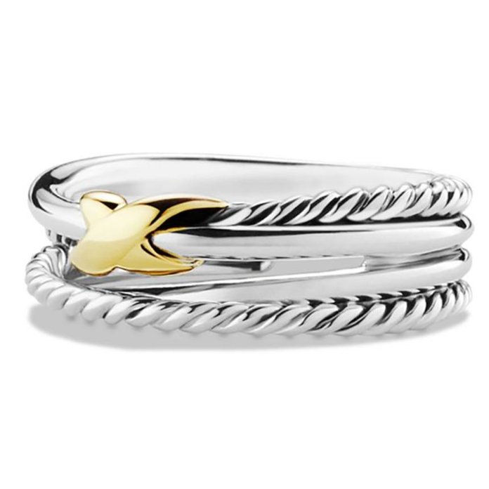 एक्स Crossover Ring with Gold 