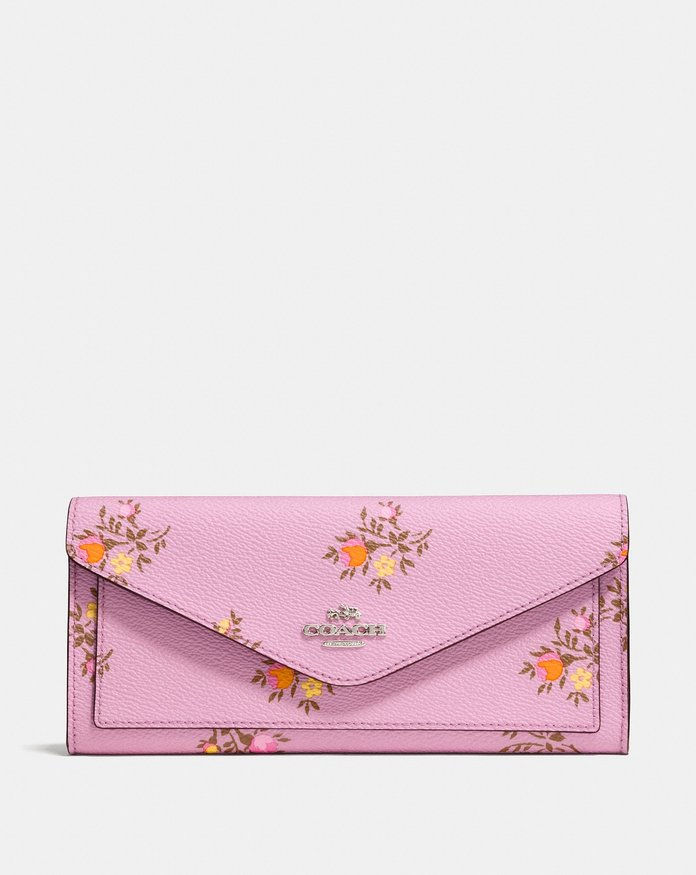 อ่อนนุ่ม Wallet With Cross Stitch Floral Print