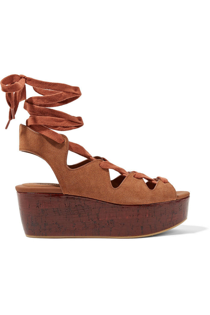 ดู BY CHLOÉ Lace-up suede platform sandals