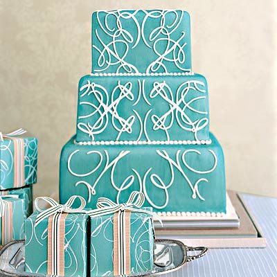 สีน้ำเงิน wedding cake