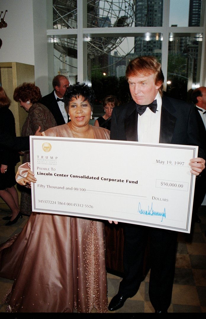 डोनाल्ड Trump and Aretha Franklin