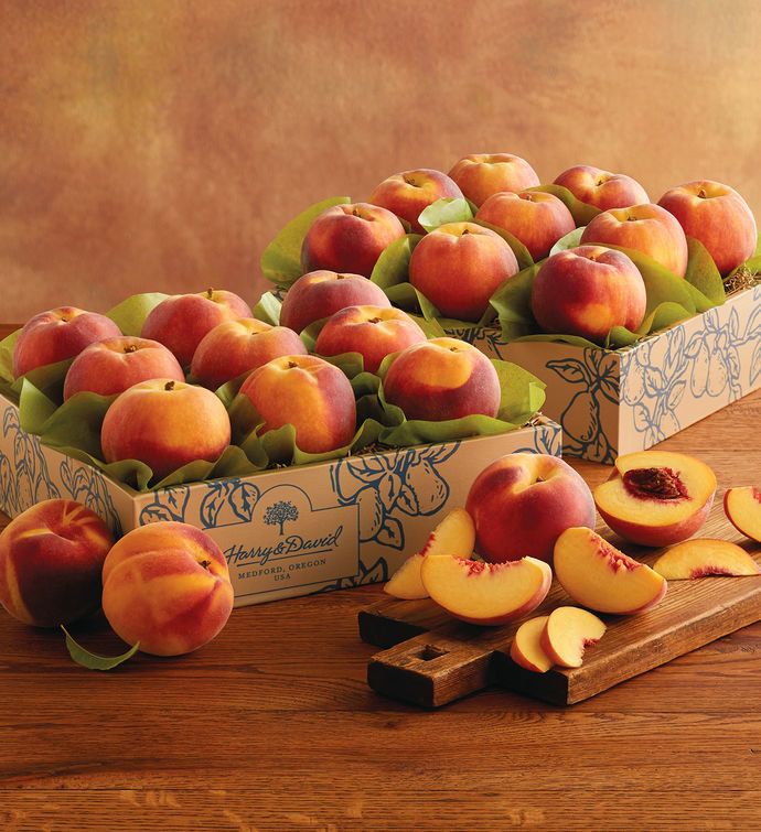 दो Boxes of Oregold Peaches