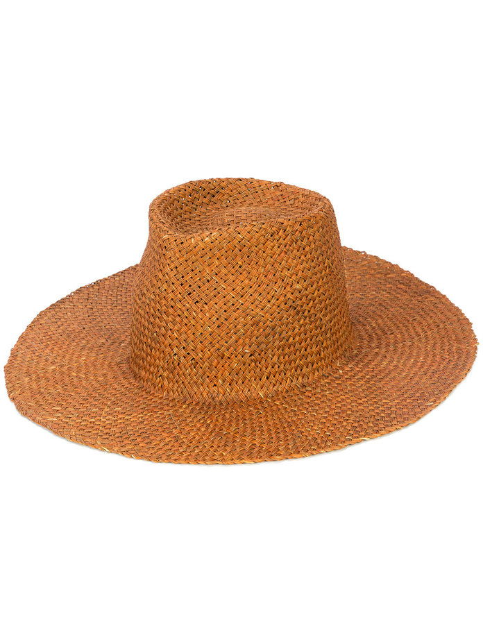 बुनी Ginger-Tone Straw Hat 